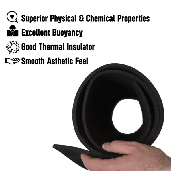 L200 XLPE FOAM SHEETS – 1/4″ THICK – BLACK/NATURAL