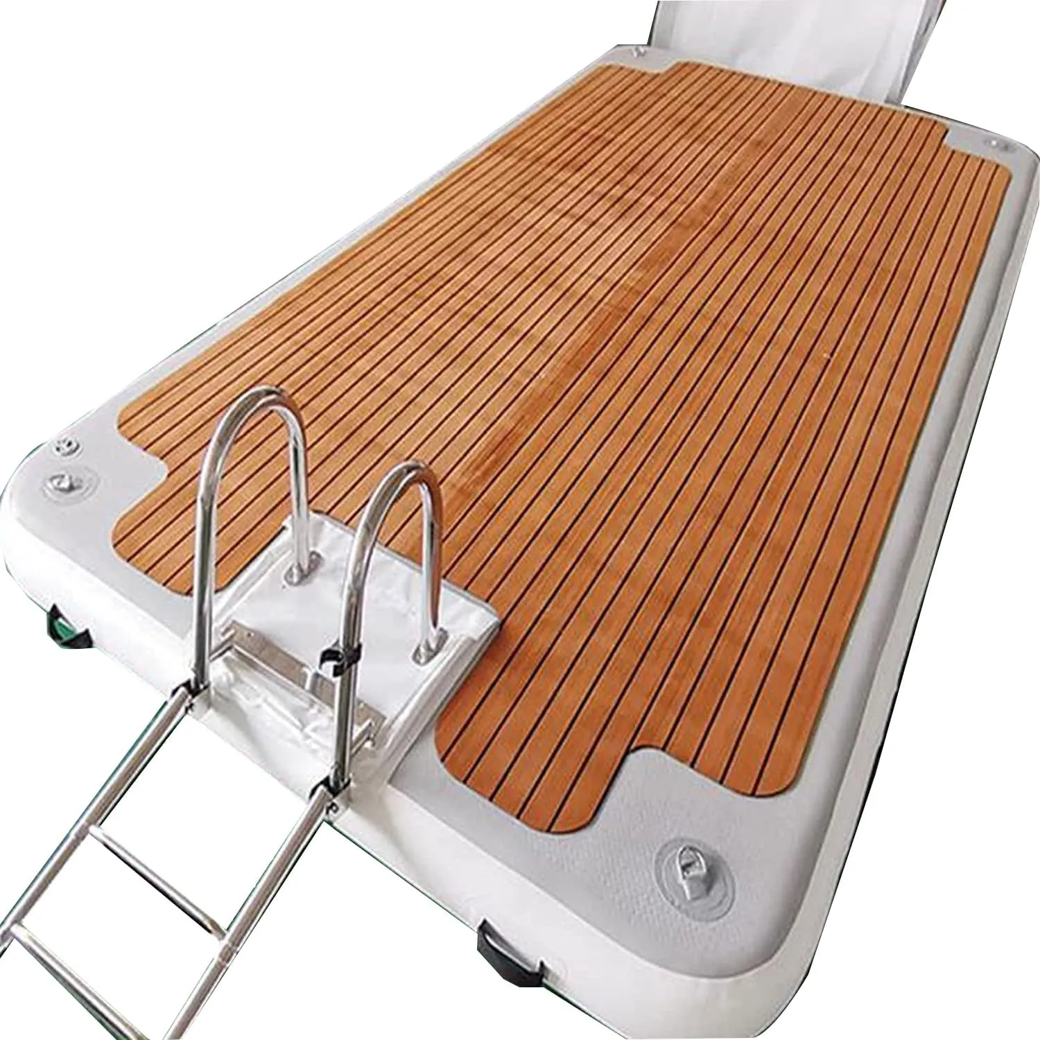 Large Floating Platform Lake Mat Water Inflatable Floating Bed Floating Island Portable Inflatable Island Dock Raft Floating Platform for Pool & Beach, White