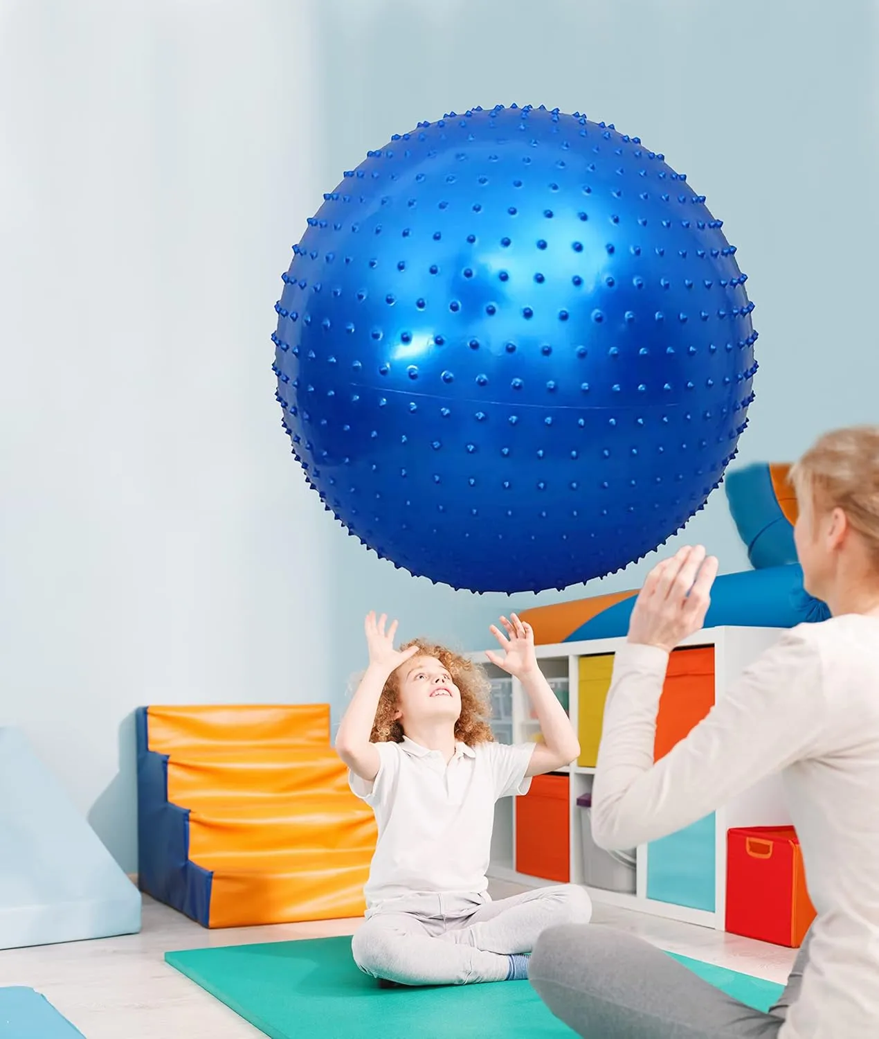 Large Sensory Massage Ball for Kids, 33.5" 85CM Bouncy Exercise Ball for Toddlers, Big Inflatable Balls with Tactile Spikes, Outdoor Giant Yoga Ball, Large Beach Balls