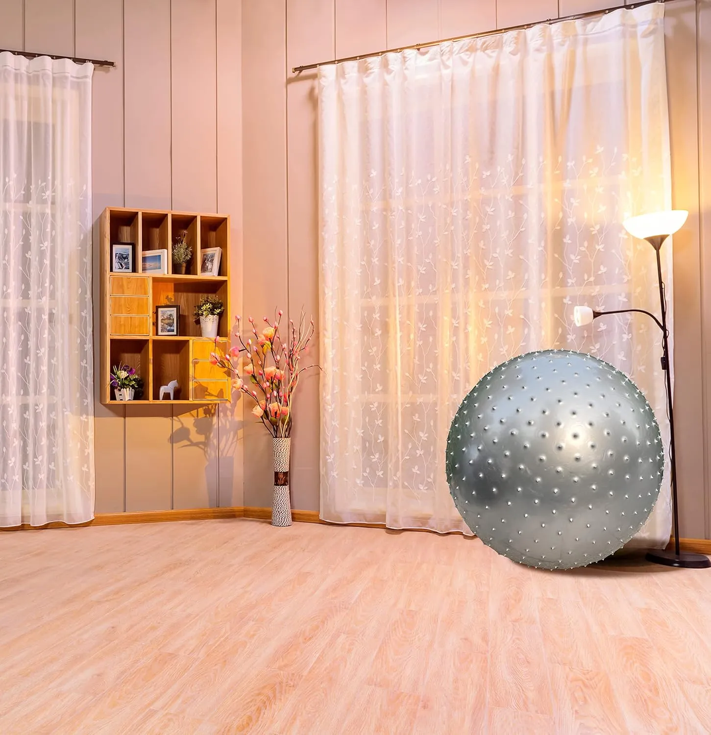 Large Sensory Massage Ball for Kids, 33.5" 85CM Bouncy Exercise Balls, Big Inflatable Toys with Tactile Spikes, Outdoor Giant Yoga Ball, Large Beach Balls(Grey)