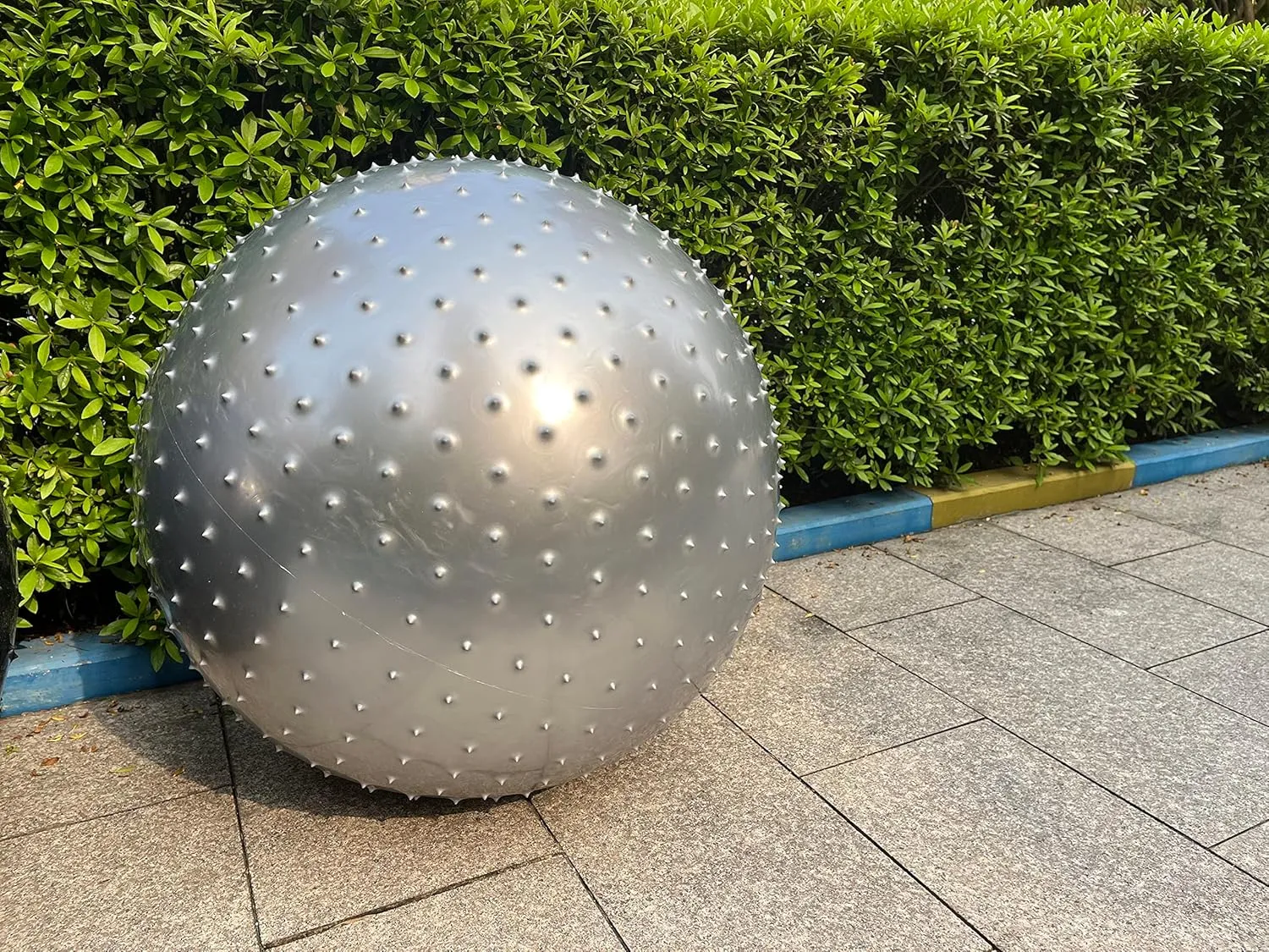 Large Sensory Massage Ball for Kids, 33.5" 85CM Bouncy Exercise Balls, Big Inflatable Toys with Tactile Spikes, Outdoor Giant Yoga Ball, Large Beach Balls(Grey)