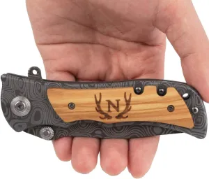 Laser Engraved Pocket Knife with monogrammed from A-Z