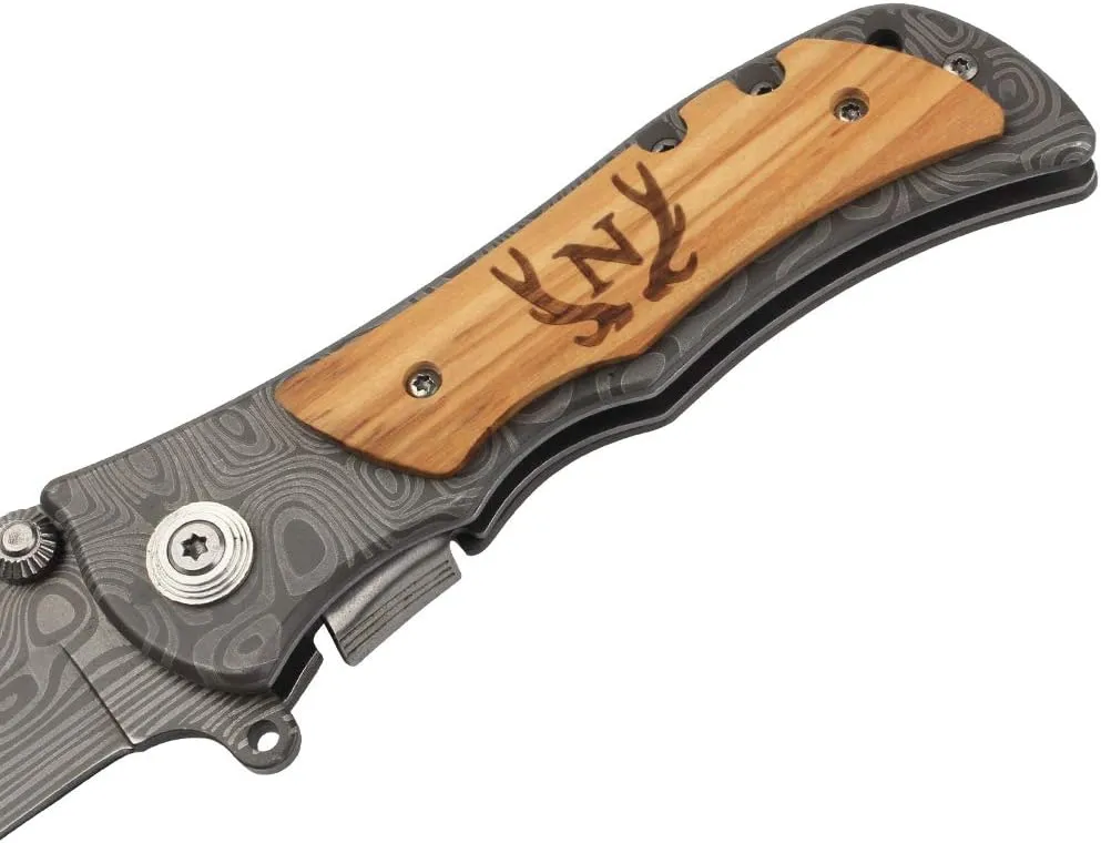 Laser Engraved Pocket Knife with monogrammed from A-Z
