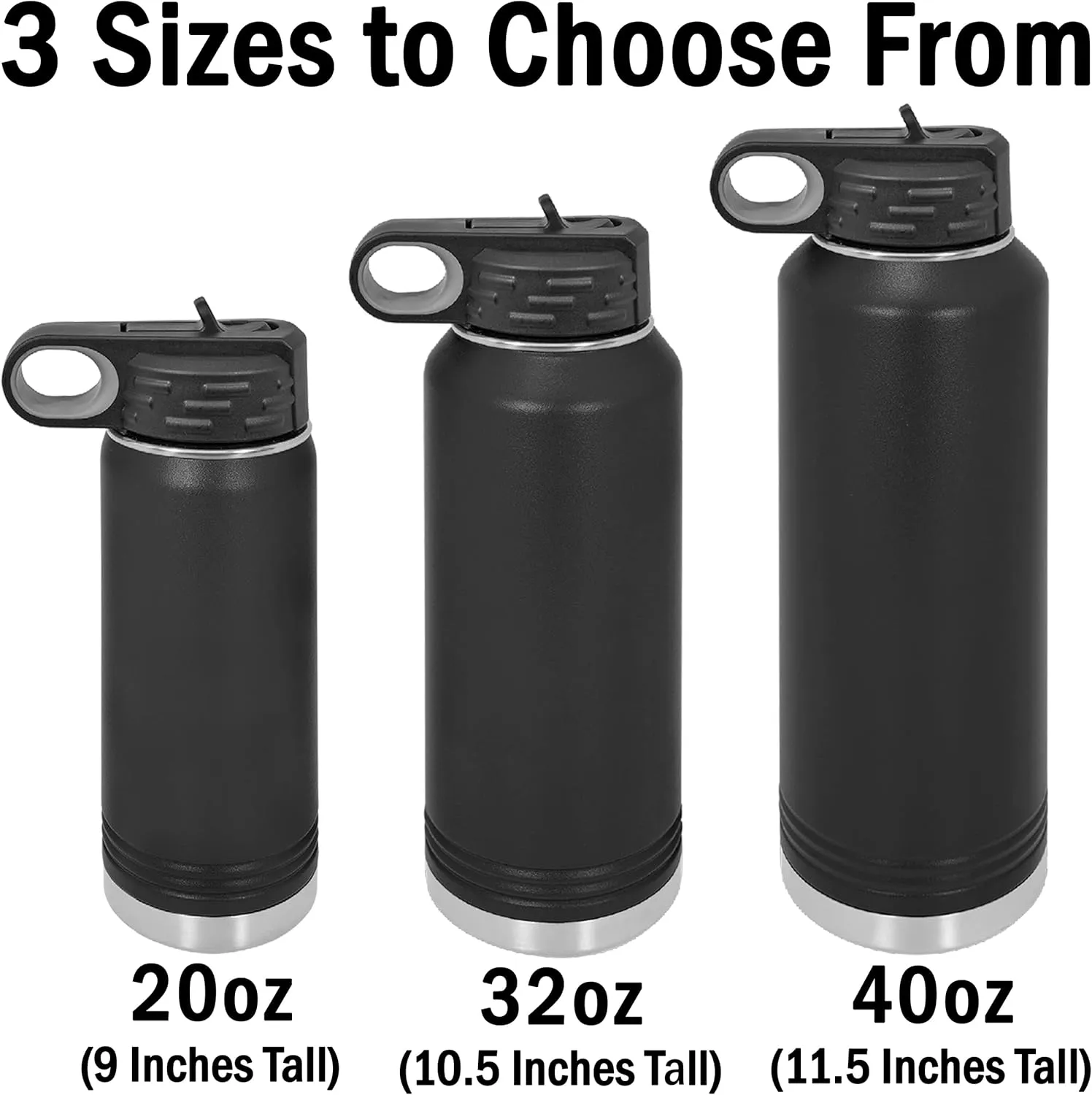 LaserGram Personalized Water Bottle, Motocross, Stainless Steel Double Wall Vacuum Insulated with Flip Top Straw, Custom Engraved Gift (40oz / 1180ml Coral)