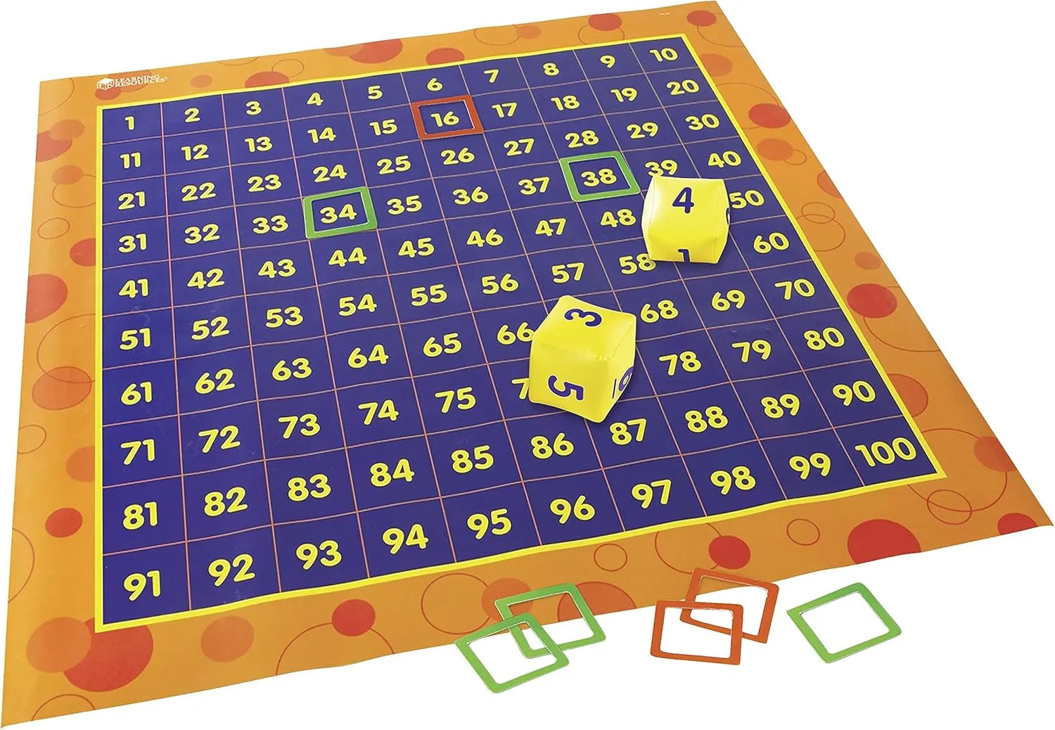 Learning Resources Hundred Activity Mat - 57 Pieces, Ages 5  Math Learning Games for Kids, Educational and Fun Games for Kids