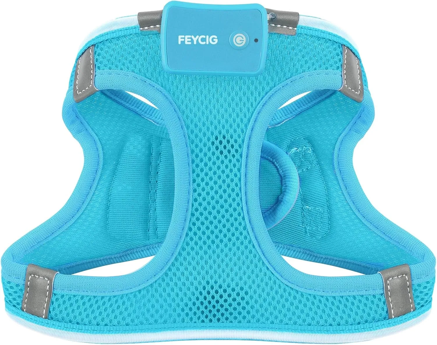 Light Up Dog Harness,Rechargeable LED Dog Harness for Small Medium Large Dogs,Reflective Lighted Safety Vest for Night Walking & Camping,Lightweight & Adjustable,Blue,M