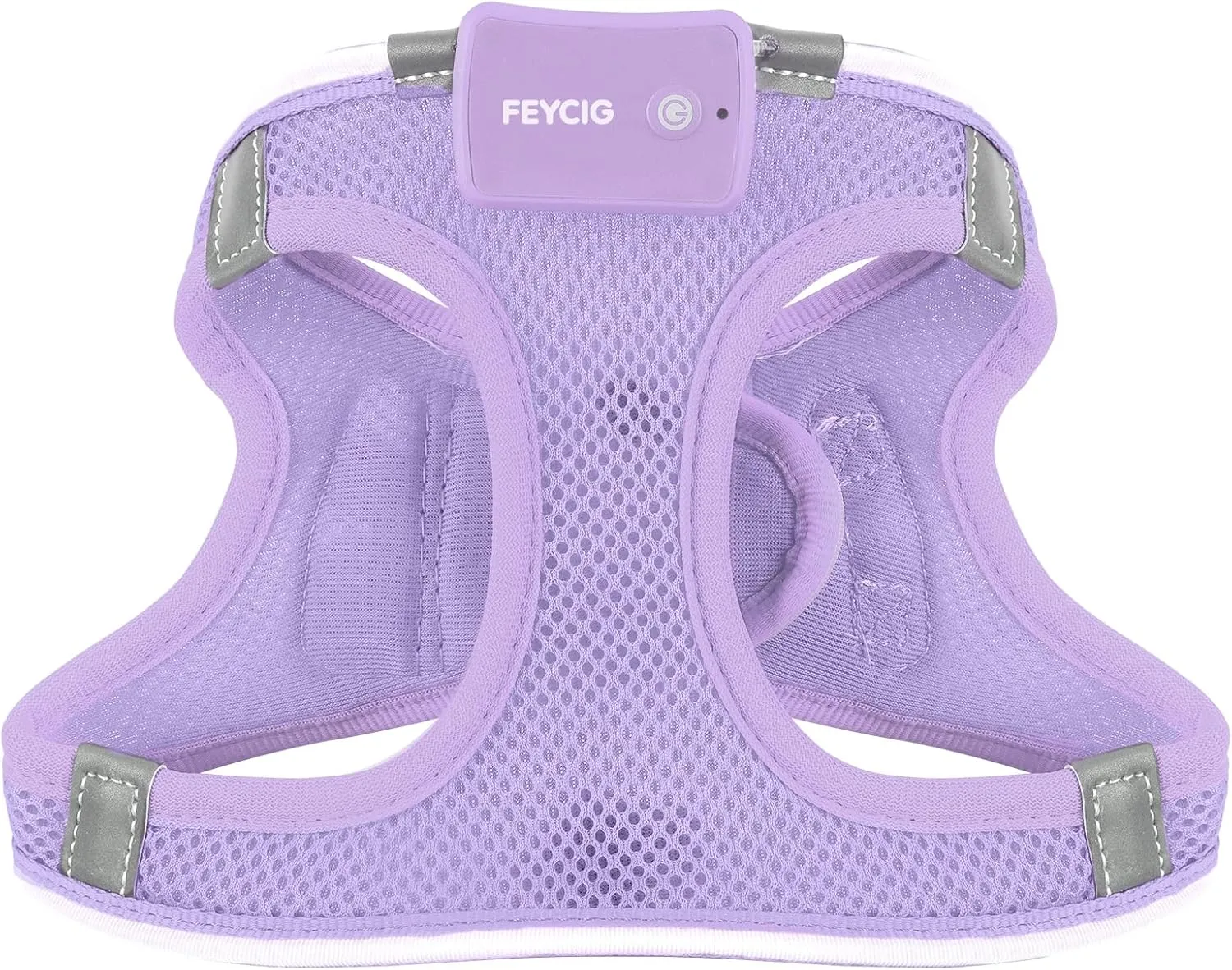 Light Up Dog Harness,Rechargeable LED Dog Harness for Small Medium Large Dogs,Reflective Lighted Safety Vest for Night Walking & Camping,Lightweight & Adjustable,Lavender Purple,S