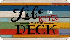 Like is Better On The Deck Door Mat Farmhouse Deck Theme 30"x18" Inch Lake House Deck Indoor Outdoor Entrance Doormat Decor for Home Bedroom