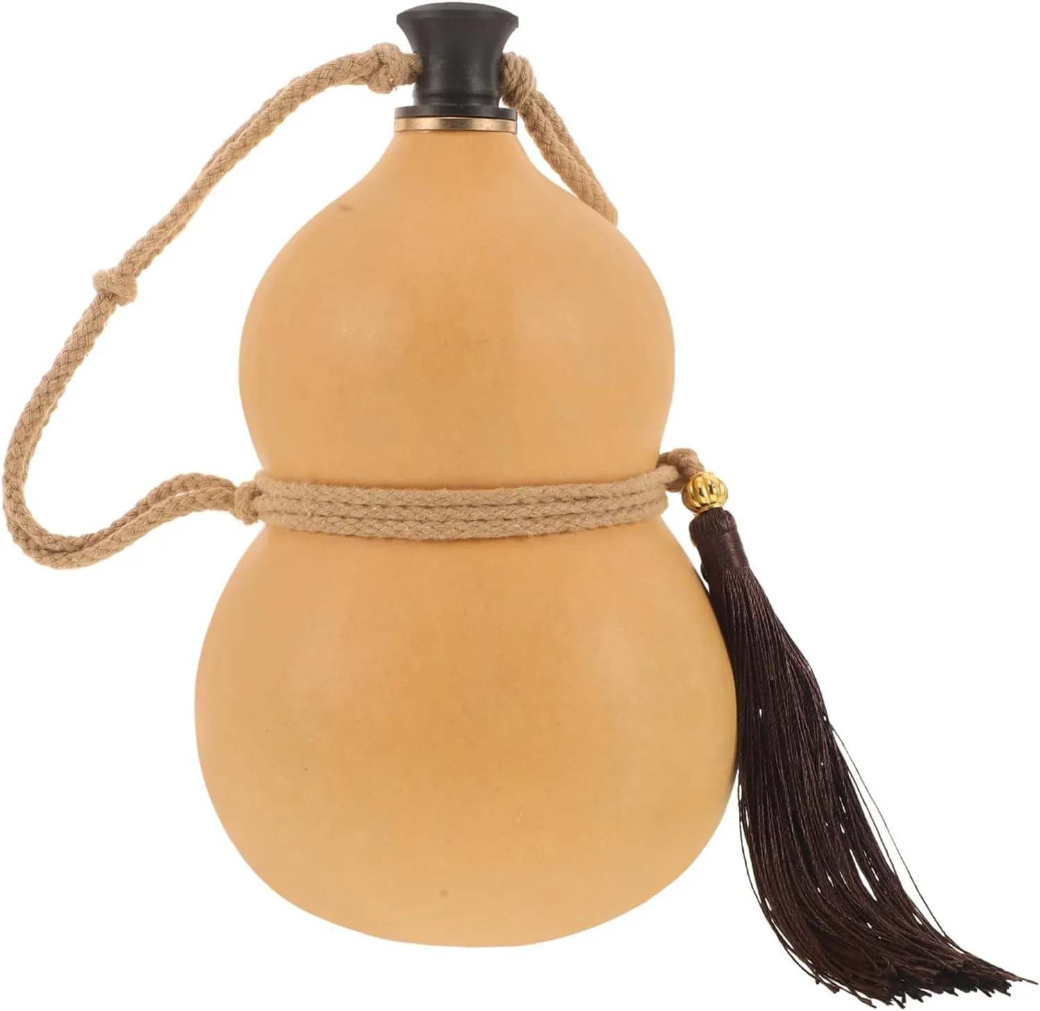 LOGOFUN Water Gourd Jug Gourd Shaped Water Bottle With Cork Portable Gourd Shape Bottle for Home Office Tabletop Decorations