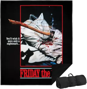 LOGOVISION Friday The 13Th Picnic Outdoor Blanket, 50"x60" Pillow Axe Poster, Foldable Blanket for Picnic, Beach, Camping, Park, Tailgate