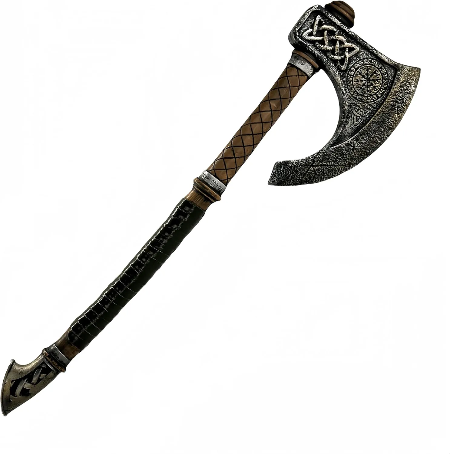 LOOYAR Viking Aegishjalmur Valknut Foam Battle Axe - Norse Mythology Inspired Halloween Prop