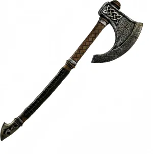 LOOYAR Viking Aegishjalmur Valknut Foam Battle Axe - Norse Mythology Inspired Halloween Prop