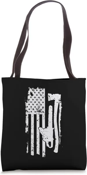 Lumber USA Flag Lumberjack Logger Woodworking Axeman Tote Bag