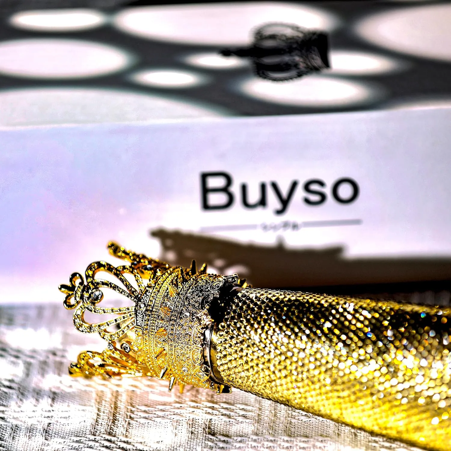 Luxury Diamond Water Bottle Gold Bling Reusable Insulated Stainless Steel Premium Aesthetic Gift(Golden Rhinestone)