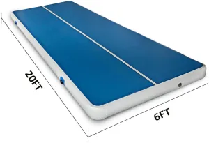 LYYNTTK 20x6ft Inflatable Air Gymnastics Tumbling Mat ，Gymnastics Tumbling Mat Inflatable Tumble Track with Electric Air Pump for Home Use/Tumble/Gym/Training/Cheerleading