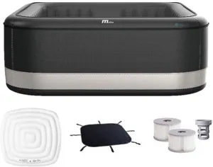 M Spa Square Inflatable Bubble Massage Spa, 4 to 6 Person Outdoor Hot Tub, Portland