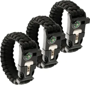 M-Tac Survival Paracord Bracelet - 12ft Cord - Emergency Whistle Compass