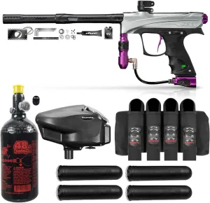 Maddog DYE CZR  Full Auto Electronic Paintball Gun Marker Advanced Starter Package | HPA Tank, Empire Halo Too Loader, Paintball Harness & Pods
