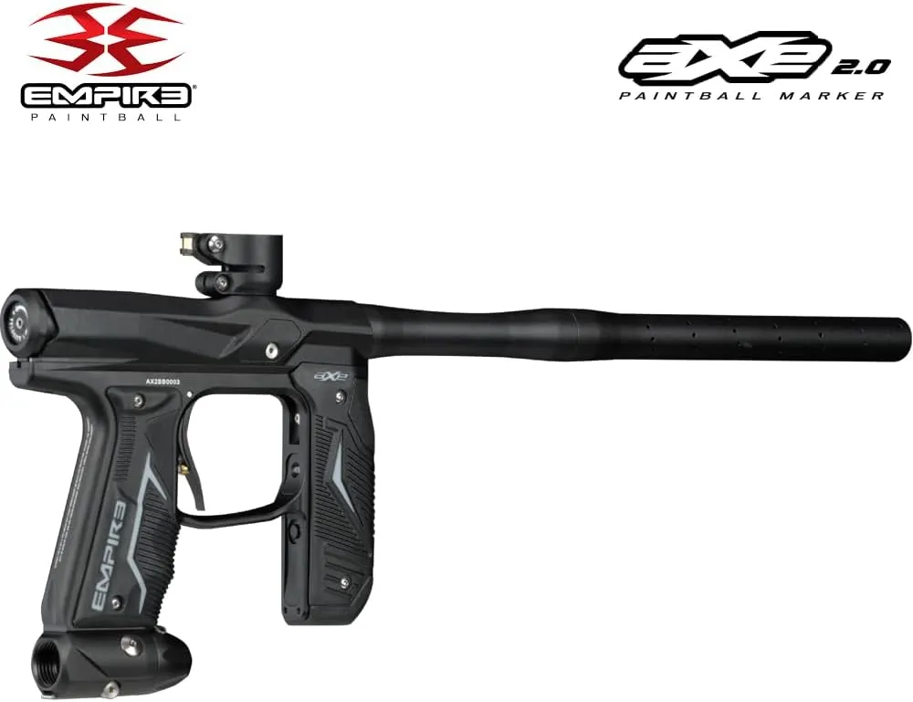 Maddog Empire Axe 2.0 Electronic Full Auto Paintball Gun Starter Kit | HPA Paintball Tank, Electronic Paintball Loader, Thermal Mask, Neck Protector, Harness & Pods