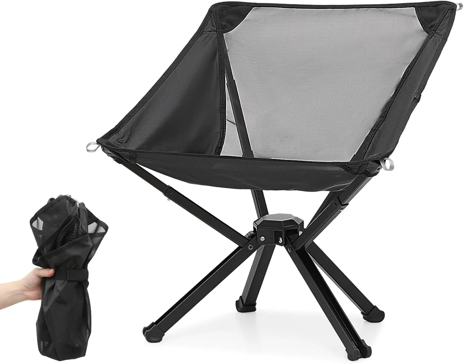 Magshion Camping Chair, Collapsible Portable Lightweight Folding Camp Chair Compact Aluminum Frame Chair for Adults with Straps to Bind for Outdoor Travel Beach, Supports 250lbs, Easy to Assemble