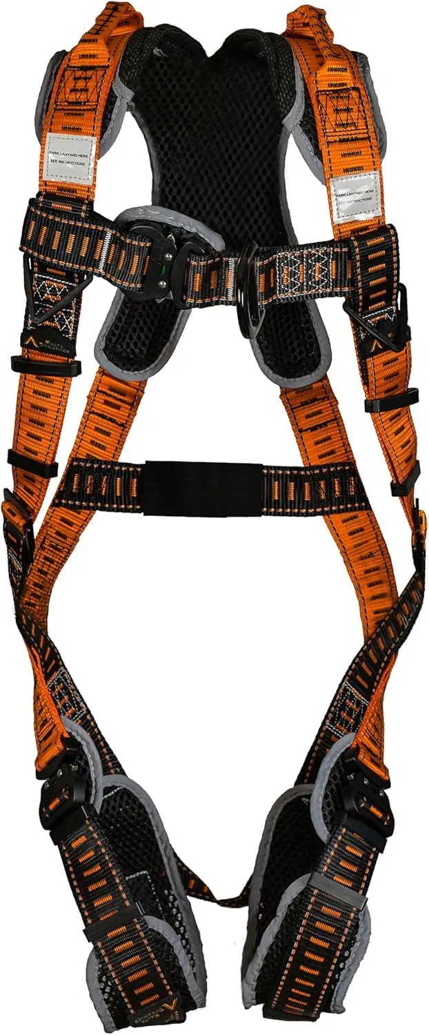 Malta Dynamics Razorback Elite Safety Harness – Lightweight Safety Harness Fall Protection Kit with Sewn in Belt and Sternal D-Rings for Fall Arrest, OSHA & ANSI Compliant (XL-XXL)