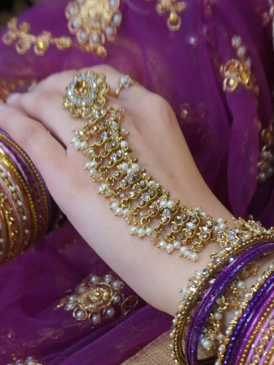 Mandi Hand harness -  Clear and Gold