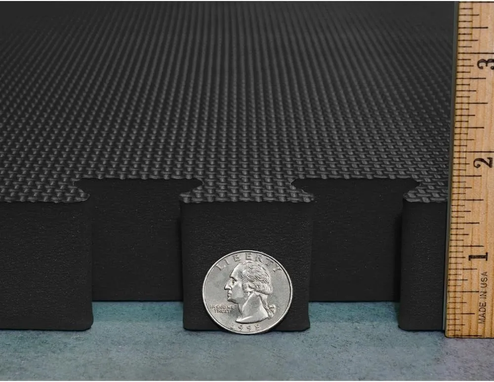Meister X-THICK 1.5" Interlocking EVA Foam Mats - 2X Cushion for Wrestling, MMA Takedowns & Gymnastics - 2'x2' Tiles