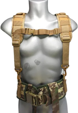 MELOTOUGH Tactical Outdoor H-Harness Duty Belt Suspenders (Khaki) -Tactical Duty Belt not Included