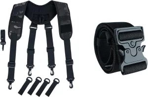 MELOTOUGH Tactical suspenders Duty Belt Law Enforcement Harness Padded Adjustable Police battle belt Suspenders   2" Nylon Web Work Tool Belt for Men with Heavy Duty Quick Release Rugged Metal Buckle