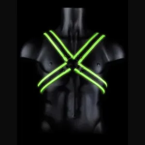 Men's Glow-in-the-Dark Chest Harness Neon Green