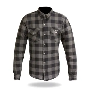 Merlin Axe Armoured Kevlar Lined Riding Shirt, Grey Chequer