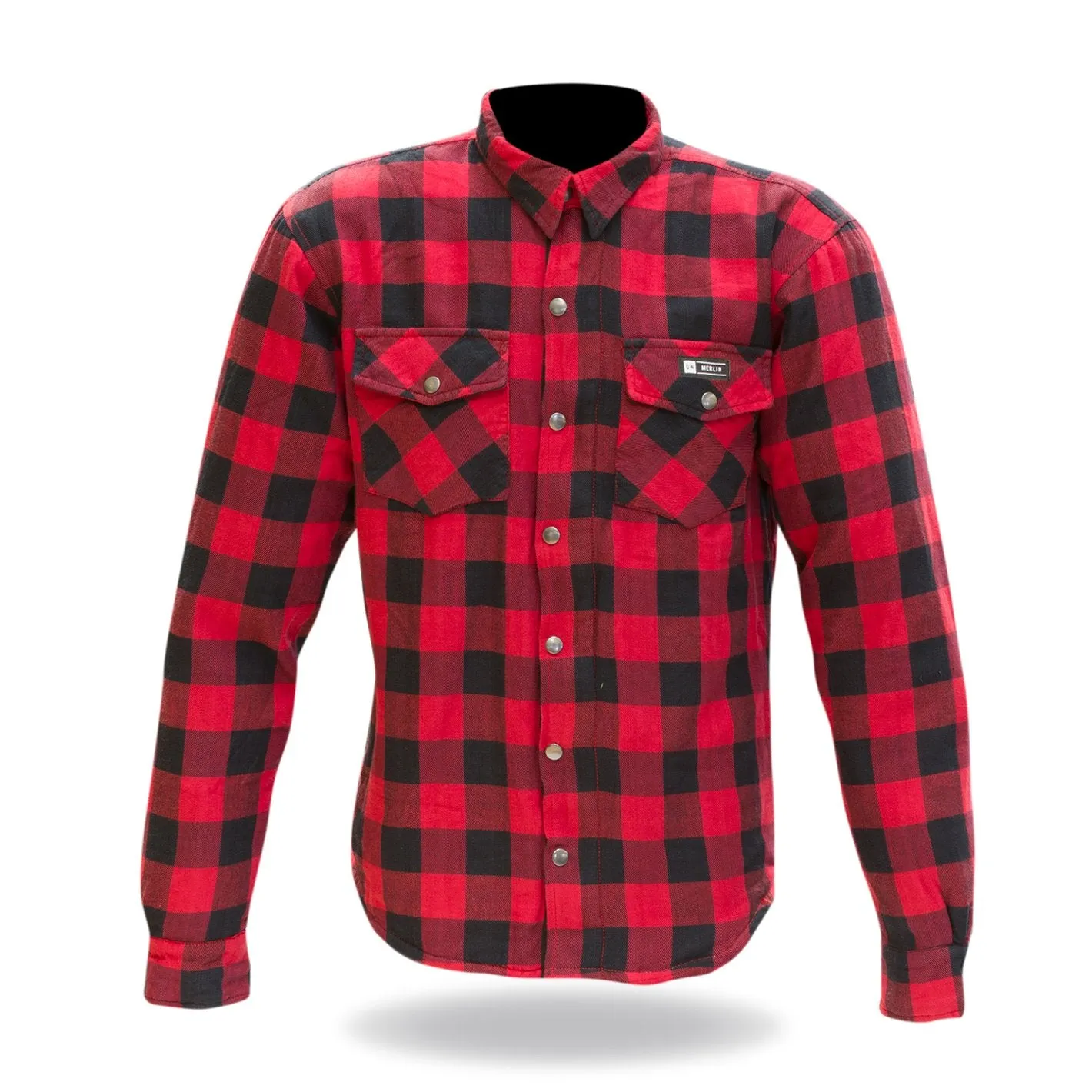 Merlin Axe Armoured Kevlar Lined Riding Shirt, Red Chequer