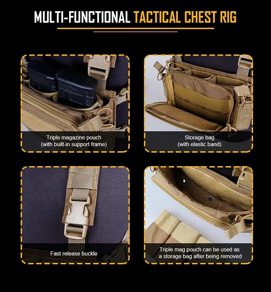 Micro Chest Rig with 5.56/ 9mm Airsoft Mag Pouch & Tactical X Harness