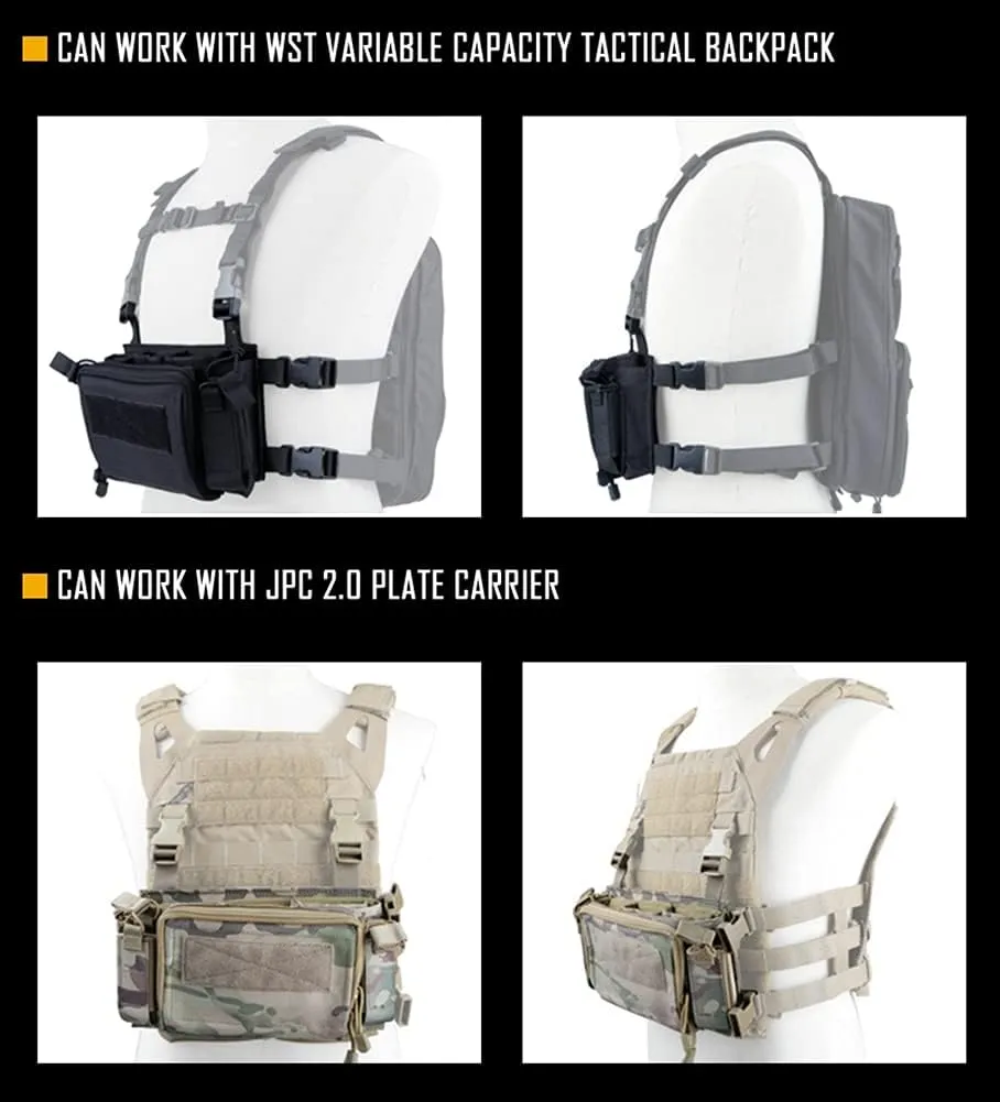 Micro Chest Rig with 5.56/ 9mm Airsoft Mag Pouch & Tactical X Harness