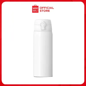 MINISO Classic Insulated Bottle with Auto Flip Lid (450mL, White)