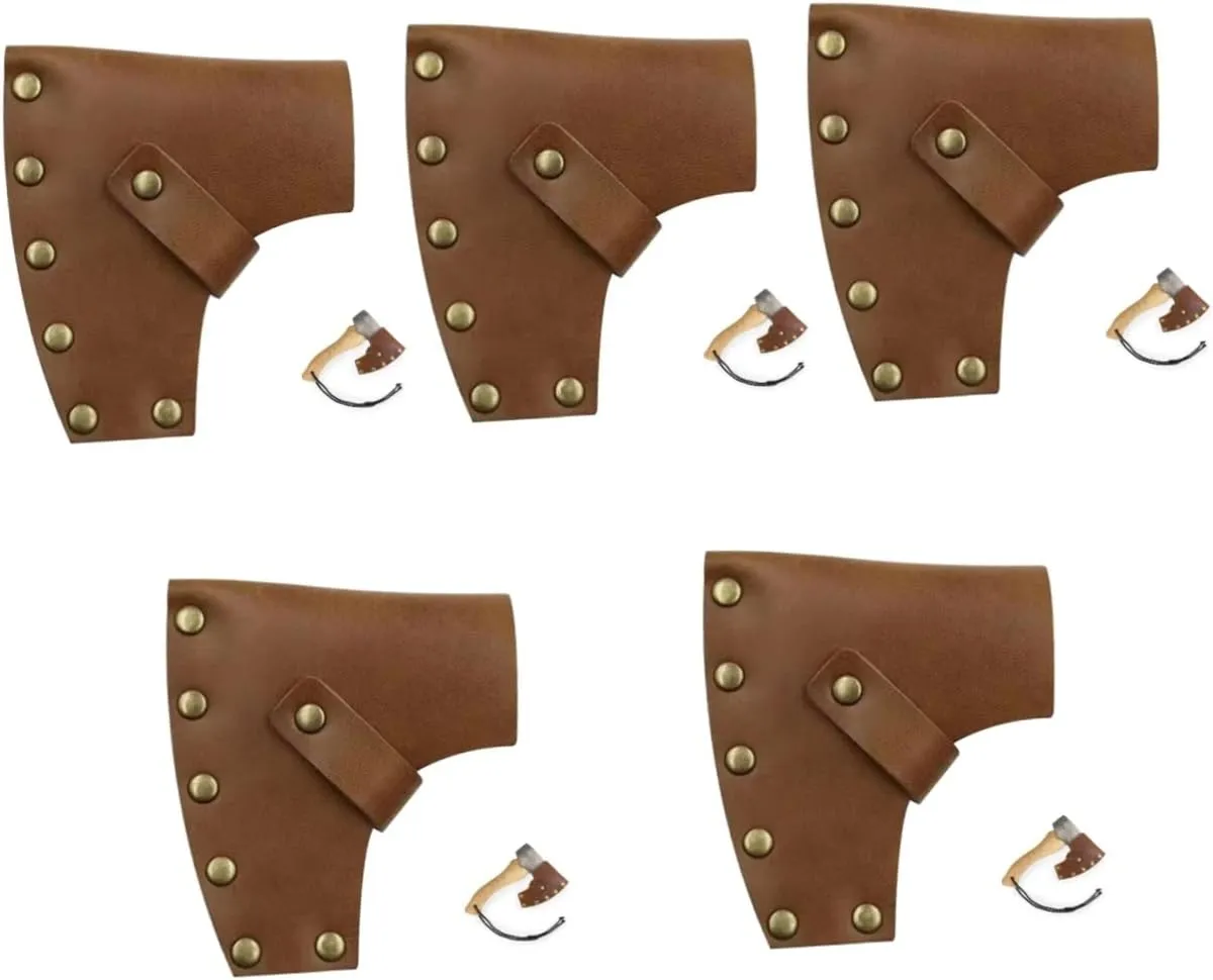 Mipcase 5pcs Leather Hatchet Sleeve Leather Protector for Camping Axe Portable and Lightweight Design Snap Button Closure for Outdoor Enthusiasts Accessory for Storage
