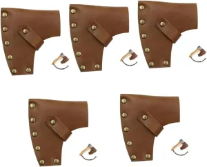Mipcase 5pcs Leather Hatchet Sleeve Leather Protector for Camping Axe Portable and Lightweight Design Snap Button Closure for Outdoor Enthusiasts Accessory for Storage