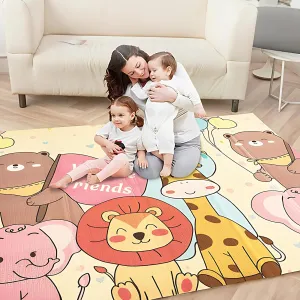 MONAMORE Play Mat (200cm X 180cm X 1cm) Playmat Play Babies Extra Thick Crawling Mat Water Proof and Reversible Large Soft for Toddler (Animals & Roads)