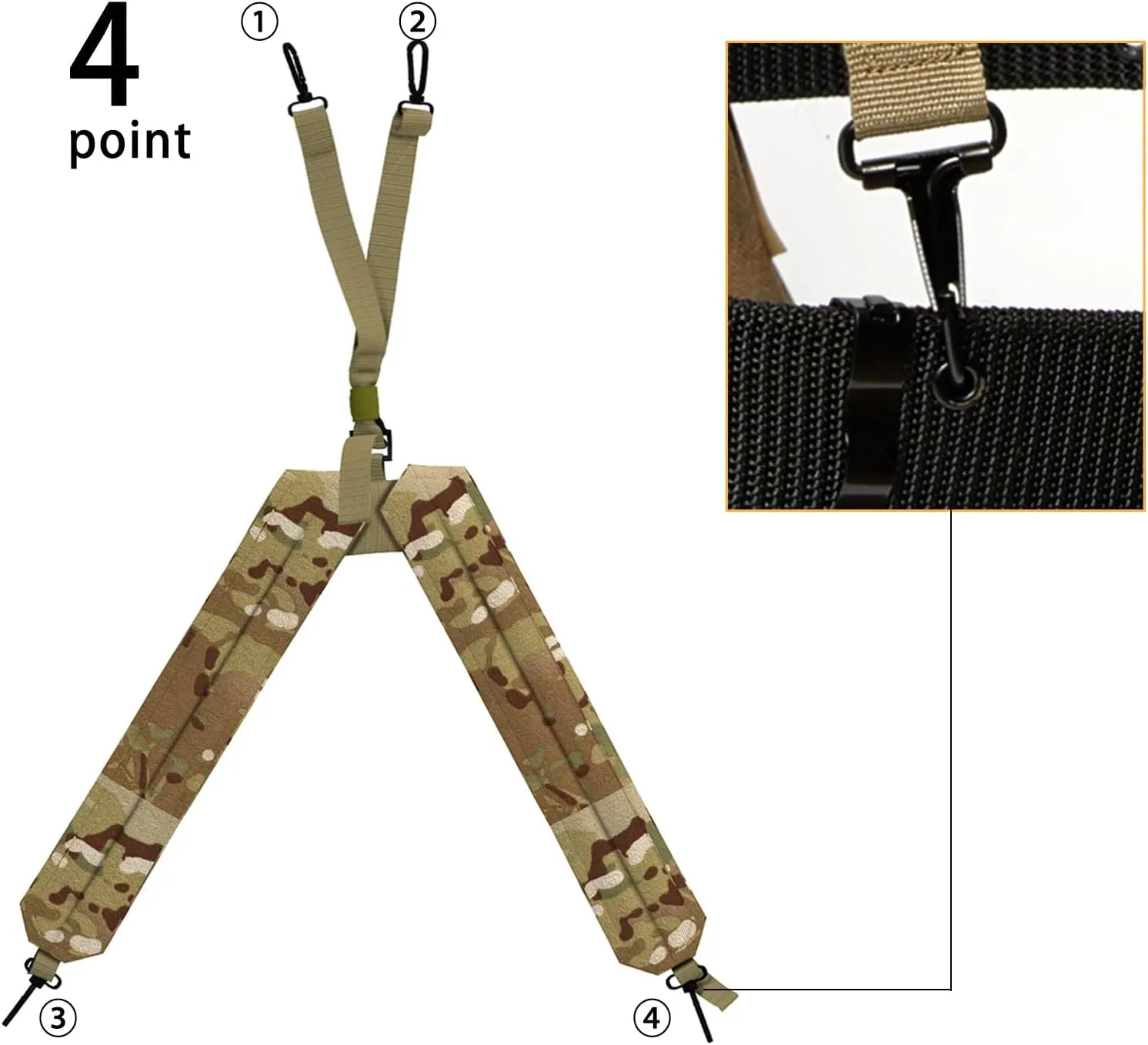 MT Military Alice Yoke Shoulder Strap with Belt, Utility Army Butt Pack and Canteen & Magazine Pouch Set for Outdoor Backpack Multicam