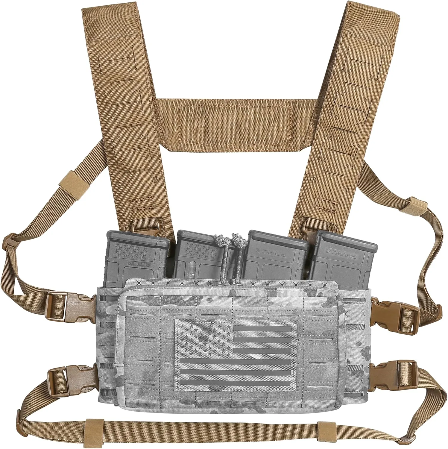 Multi-Mission Laser-Cut Shoulder Strap H-Harness for Chest Rig Compatible w/Spiritus Systems MK4/MK5 Haley Strategic