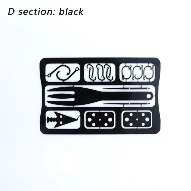 Multi-purpose Stainless Steel Tool Card Trap Button Saw Blade Fish Hook/Fork Knife Blade Outdoor Camping Emergency Tool