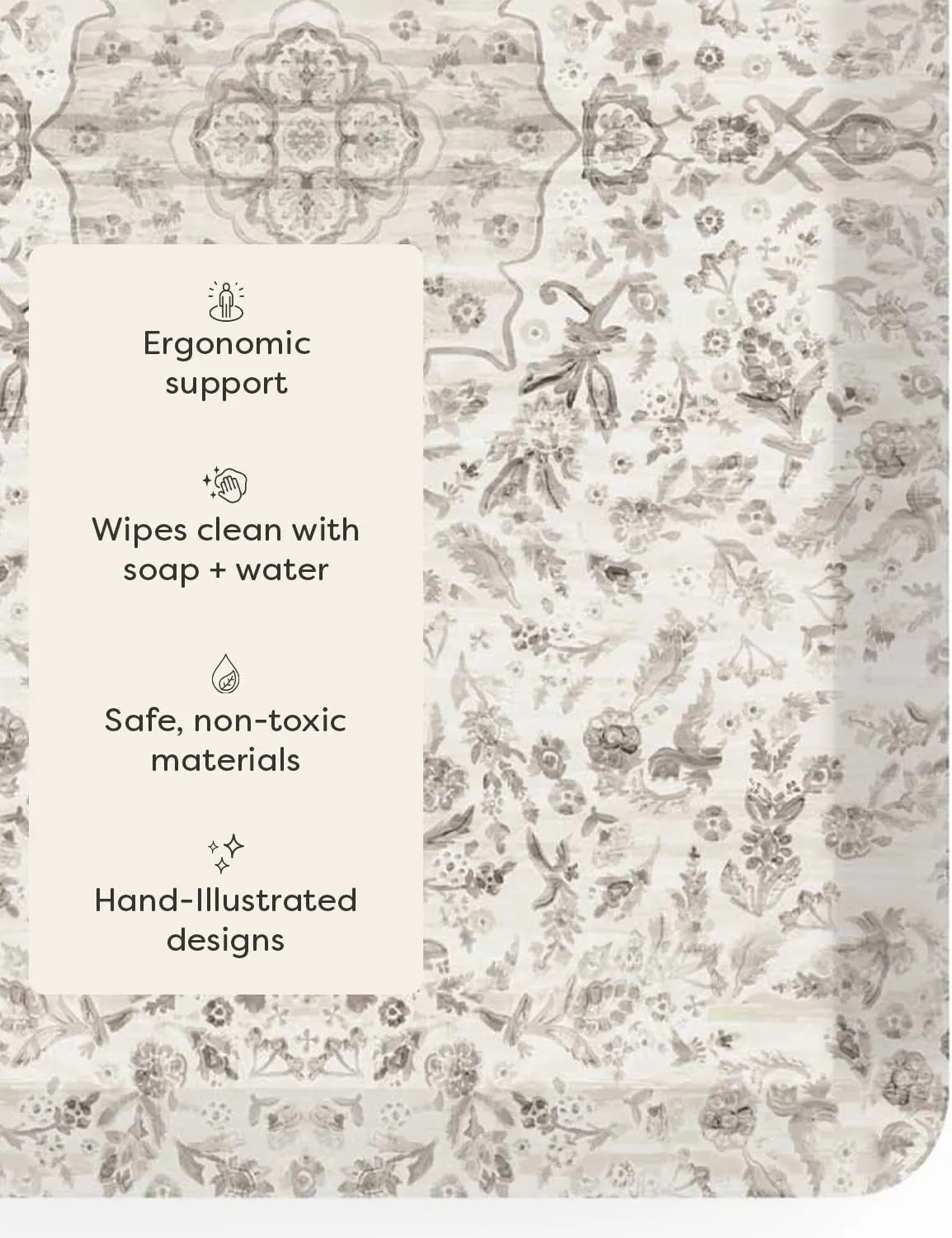 Nama Standing Mat – Anti-Fatigue Cushioned Kitchen Mats for Floor | Ergonomic Bounce-Back Foam Kitchen Mats | Anti-Fatigue Mats for Kitchen & Standing | Emile Latte | 22" x 54"