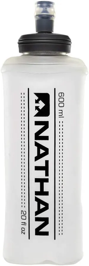 NATHAN 20oz Soft Flask w/Bite Top, Running Water Bottle, Collapsible Water Bottle, Travel