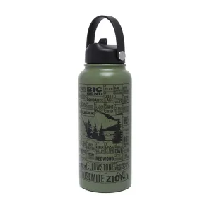 National Parks Checklist 32oz Insulated Water Bottle