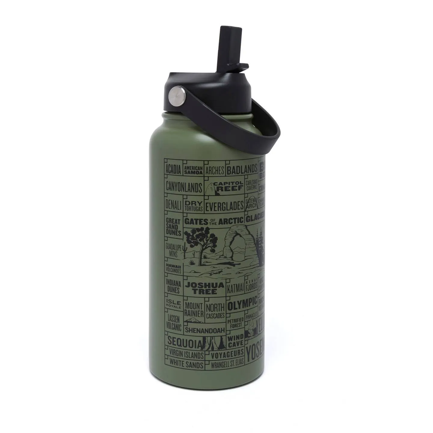 National Parks Checklist 32oz Insulated Water Bottle