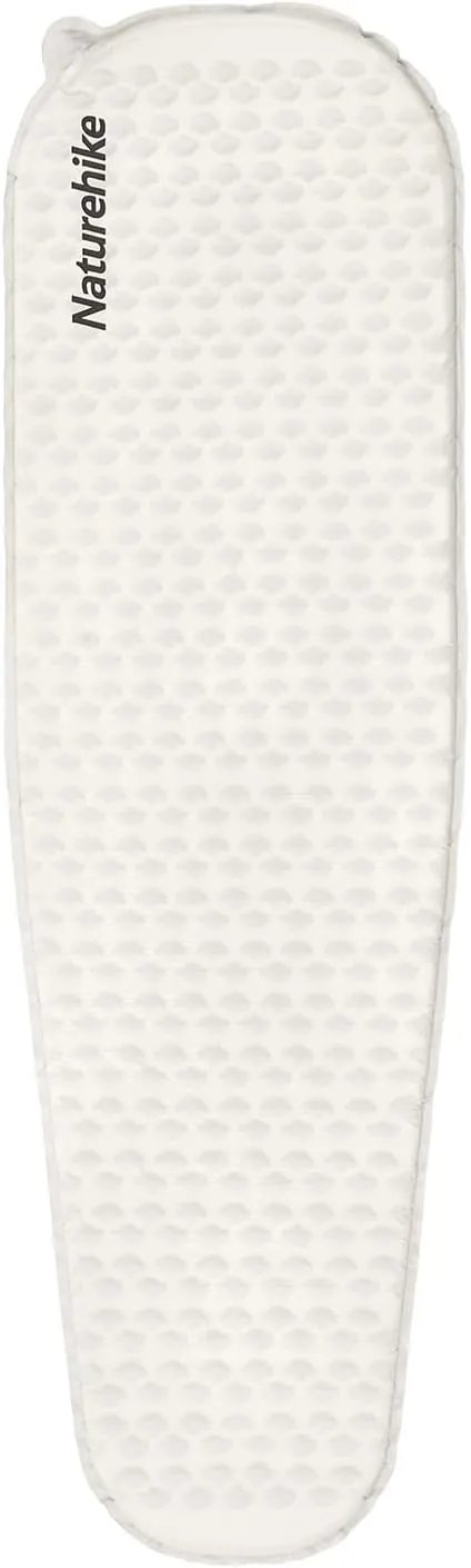 Naturehike Self-Inflating Sleeping Mat Lightweight Comfortable Asleep Pad 1.4" Sponge Filling Ergonomic for Hiking Picnicking Outdoor Activities & Family Camping Portable Foldable (White-Mummy)