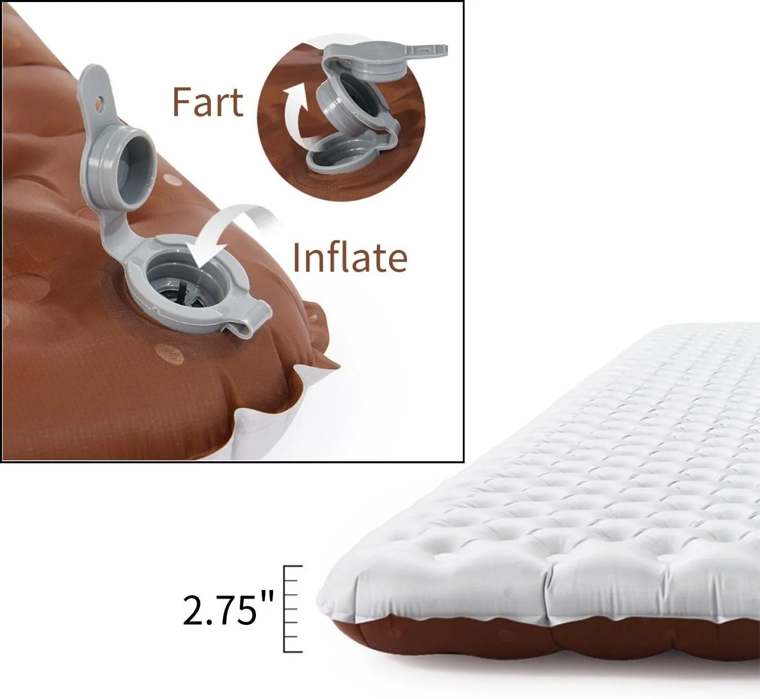 Naturehike Ultralight Inflatable Sleeping Pad -R-Value 5.8 withstands -20°C 8 Layers and Aluminum Film Insulation，for Camping, Backpacking, Hiking, with Inflatable Bag
