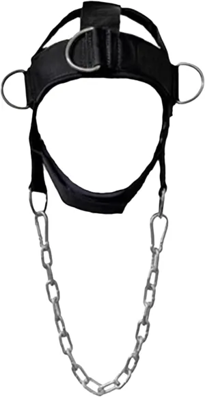 Neck Harness - Weight Lifting Belt Durable Head Strap | Adjustable Neck Harness For MMA Training | Heavy Duty Steel Chain Attachment | Wide Neoprene Padded Neck Strengthener