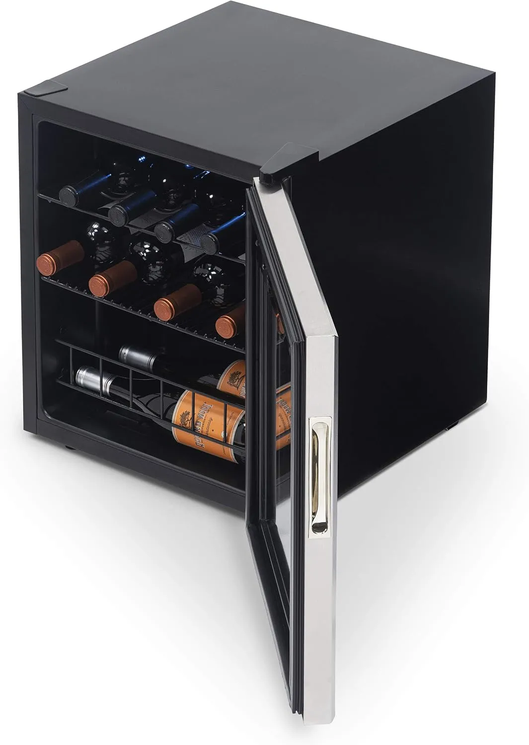 Newair 23 Bottle Wine Fridge, Freestanding or Built-In Refrigerator, Stainless Steel Cooler, UV Protected Glass Door with Recessed Handle, Compressor Cooling