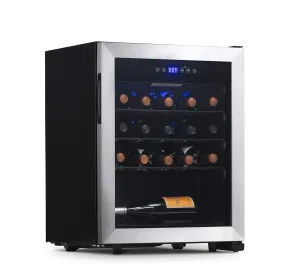 Newair 23 Bottle Wine Fridge, Freestanding or Built-In Refrigerator, Stainless Steel Cooler, UV Protected Glass Door with Recessed Handle, Compressor Cooling